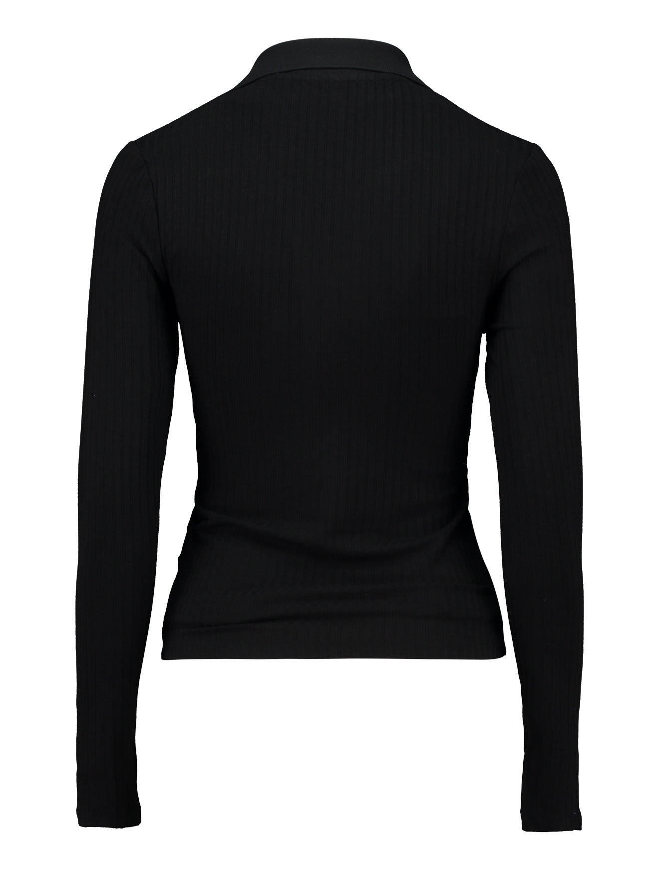 AURORA Feinripp Blusen-Shirt schwarz