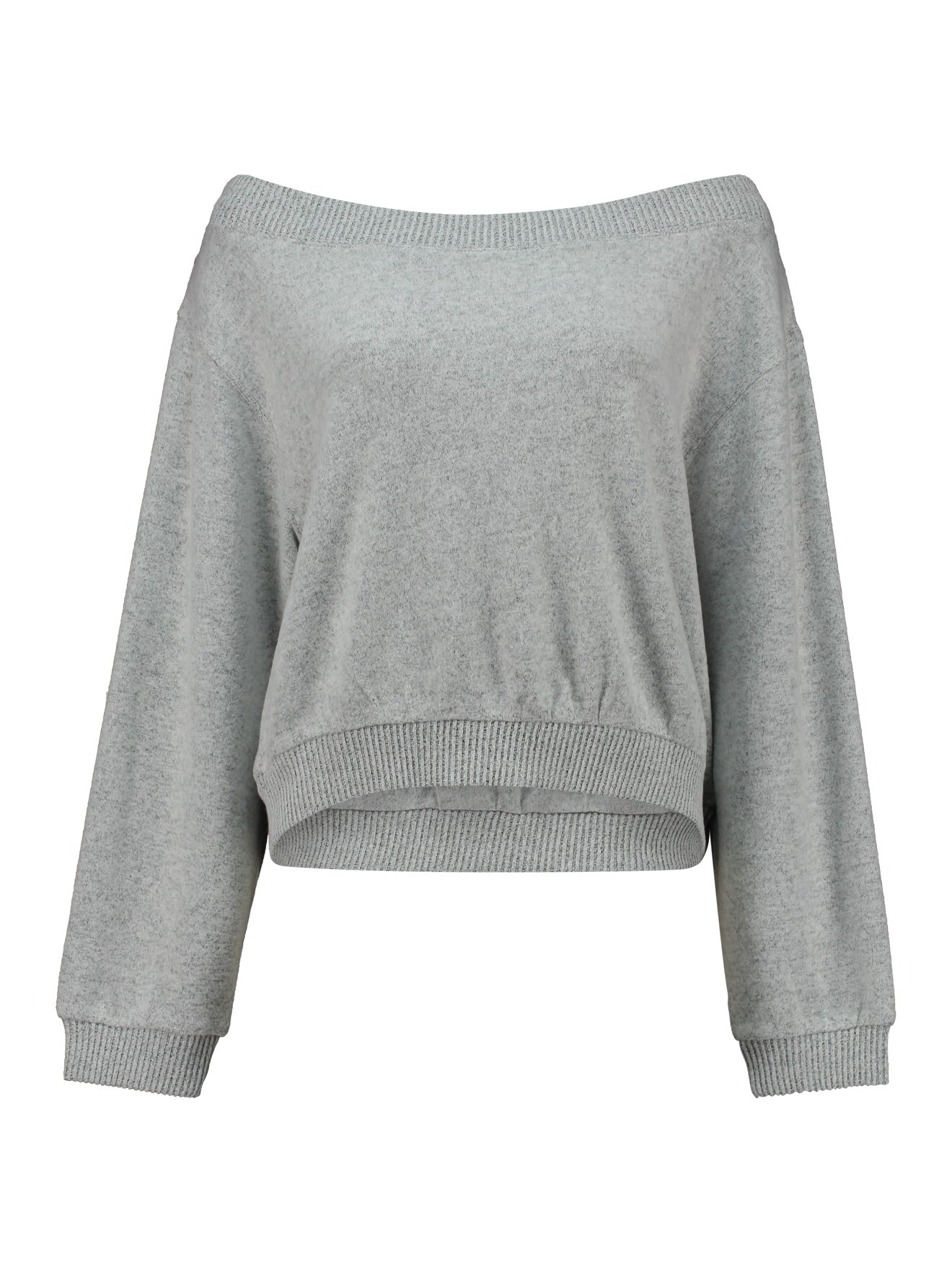 LEAH Home Wear Shirt | Kurzpulli | grau melange