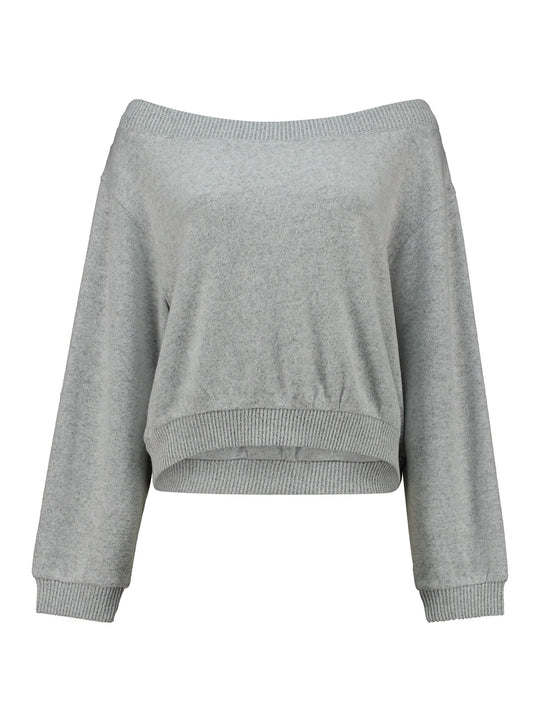 LEAH Home Wear Shirt | Kurzpulli | grau melange