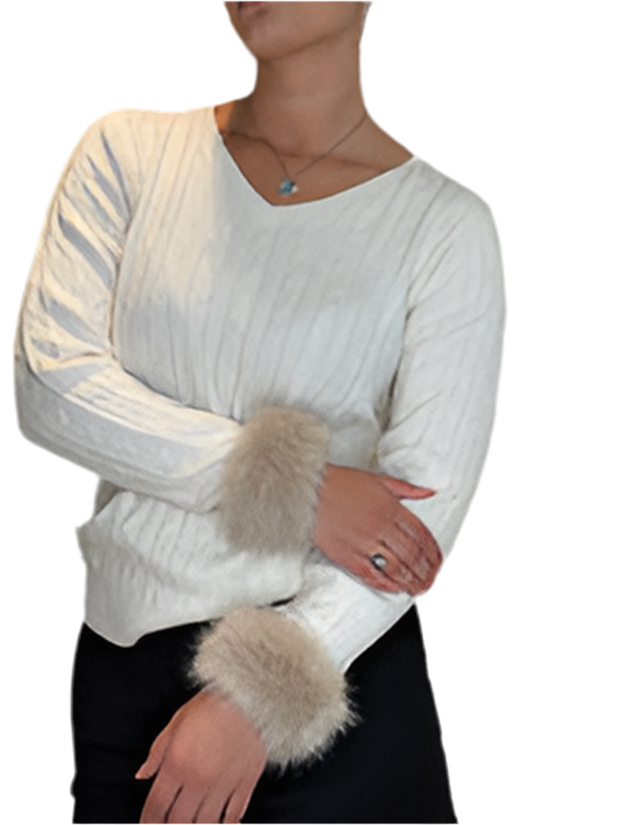 FLUFFY Wrist Warmers Faux Fur one size | sand