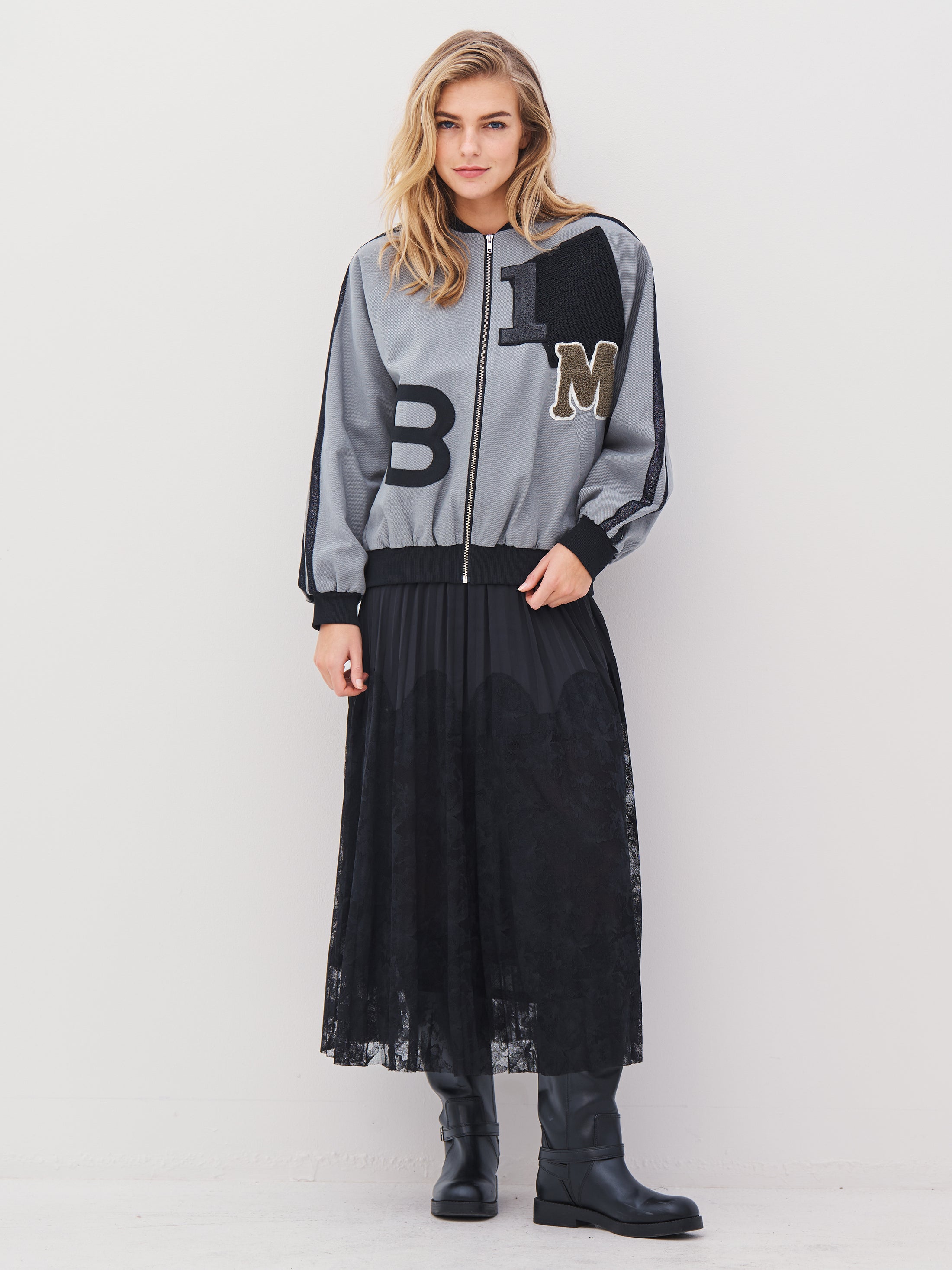 ALEC Spitzen-Rock Maxirock schwarz