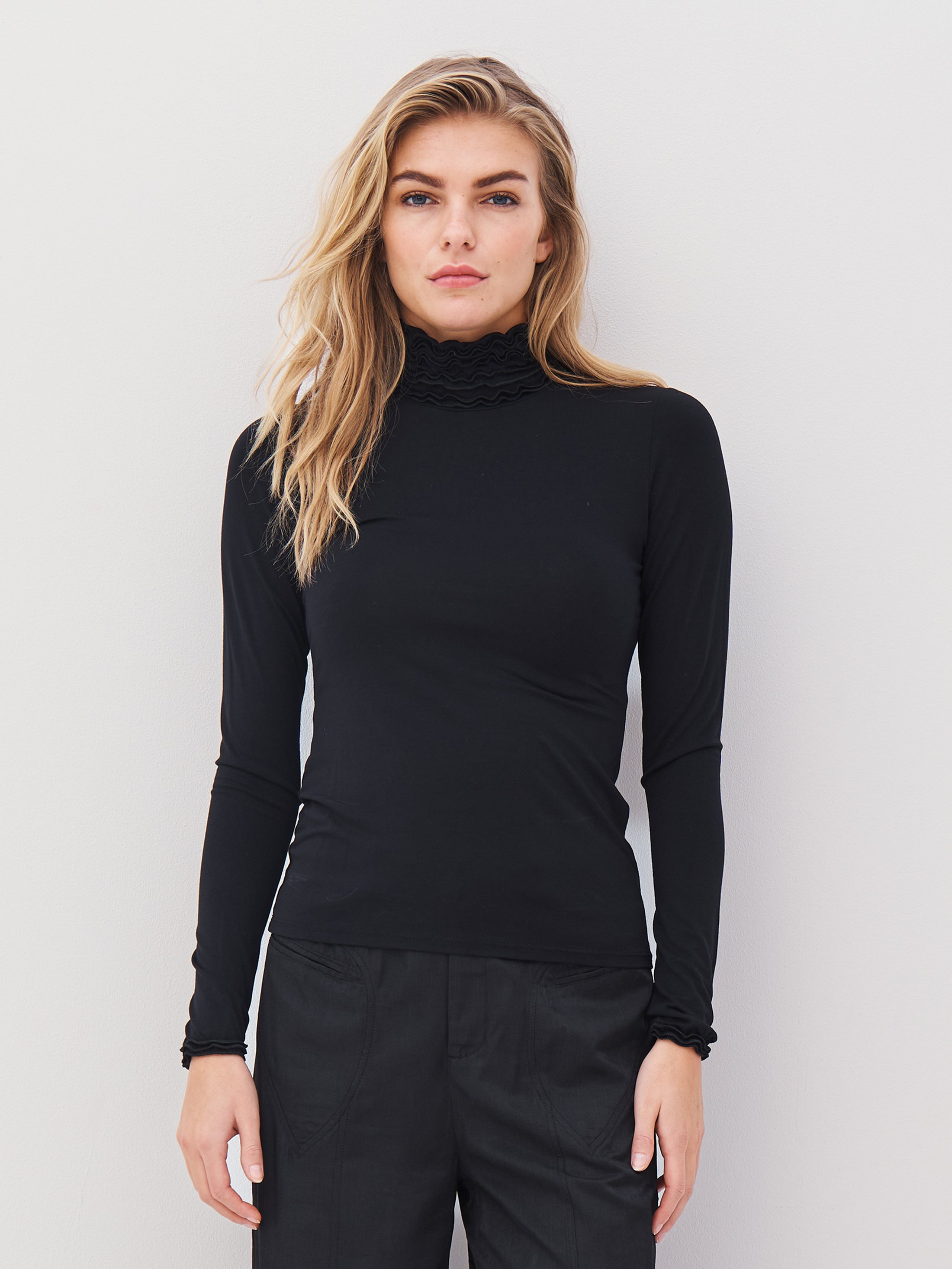 ADELE Rollkragen Shirt grau