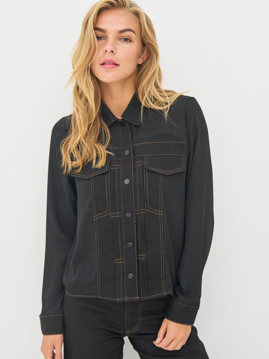 BEATE - Jeans Hemd | schwarz