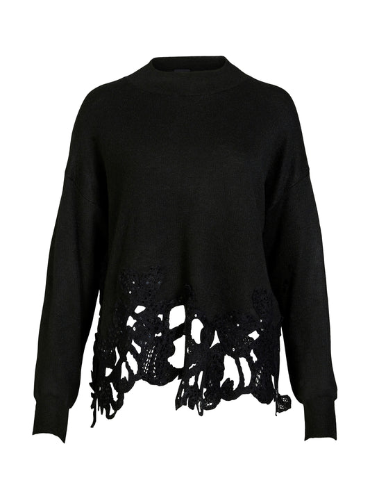 BOBBI Pullover | Strickponcho | schwarz