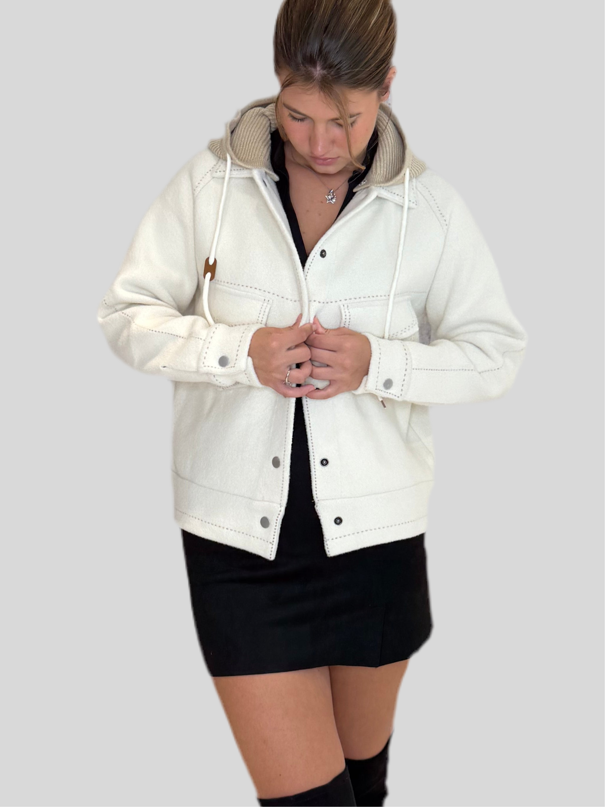 ERIC Kapuzenjacke off-white