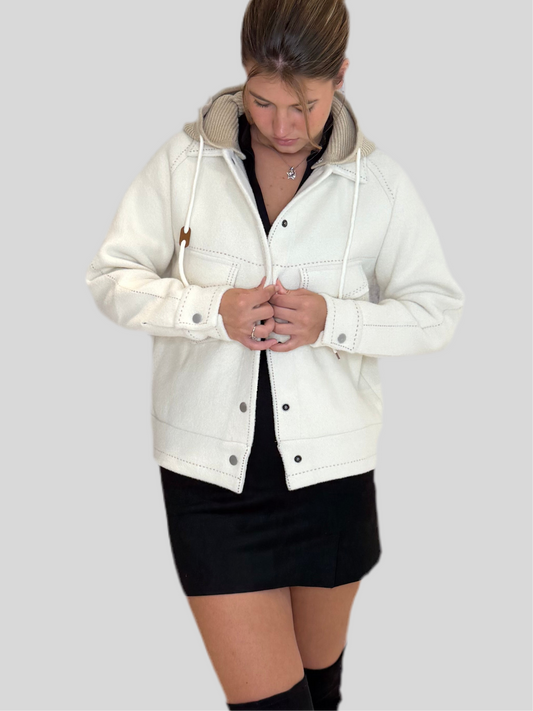 ERIC Kapuzenjacke off-white