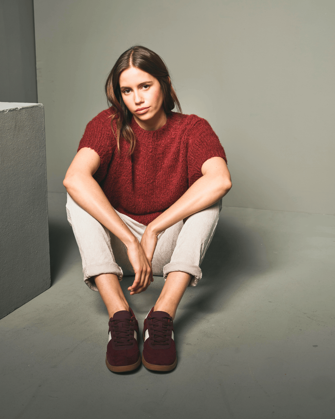 ALESSA - Kurzarm Strickpullover