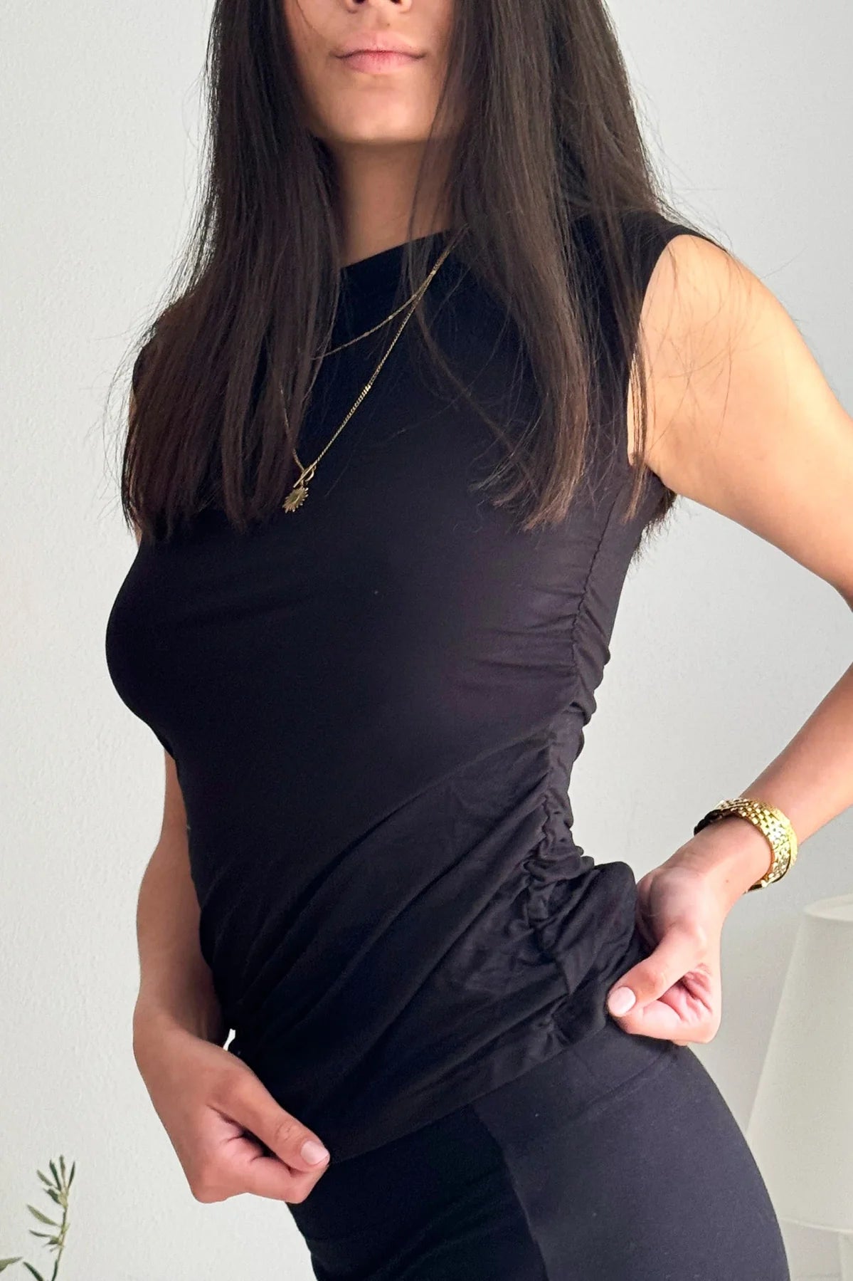 Ärmelloses Bambus Shirt Damen ALORA – Schwarz | BYPIAS