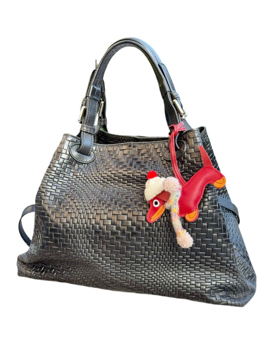 Bag Charm CHARLY Dachshund with Hat and Scarf - Red