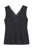 Bild in Galerie laden, Bambus Top Damen VALENTINE mit Spitze – Schwarz | BYPIAS
