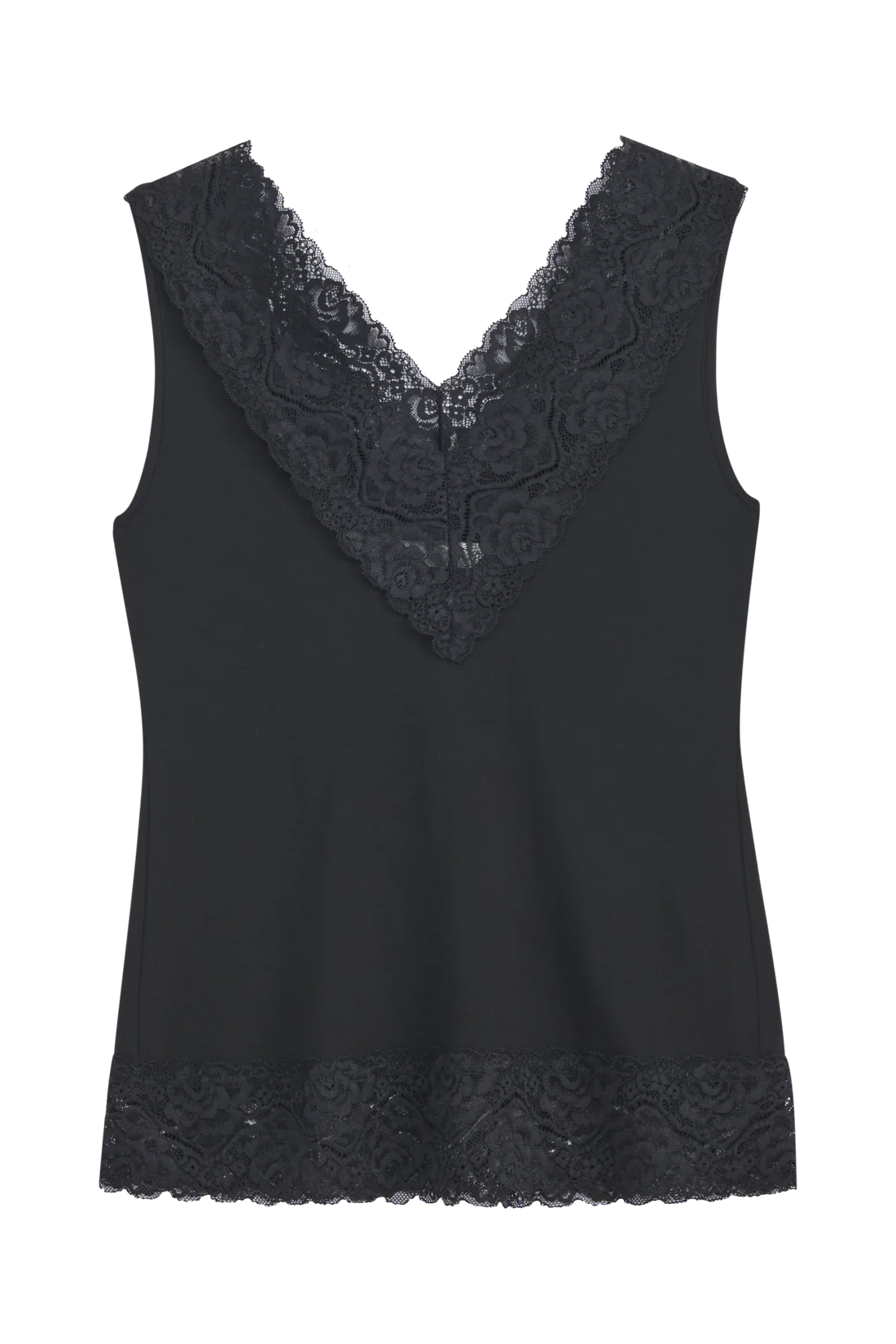 Bambus Top Damen VALENTINE mit Spitze – Schwarz | BYPIAS