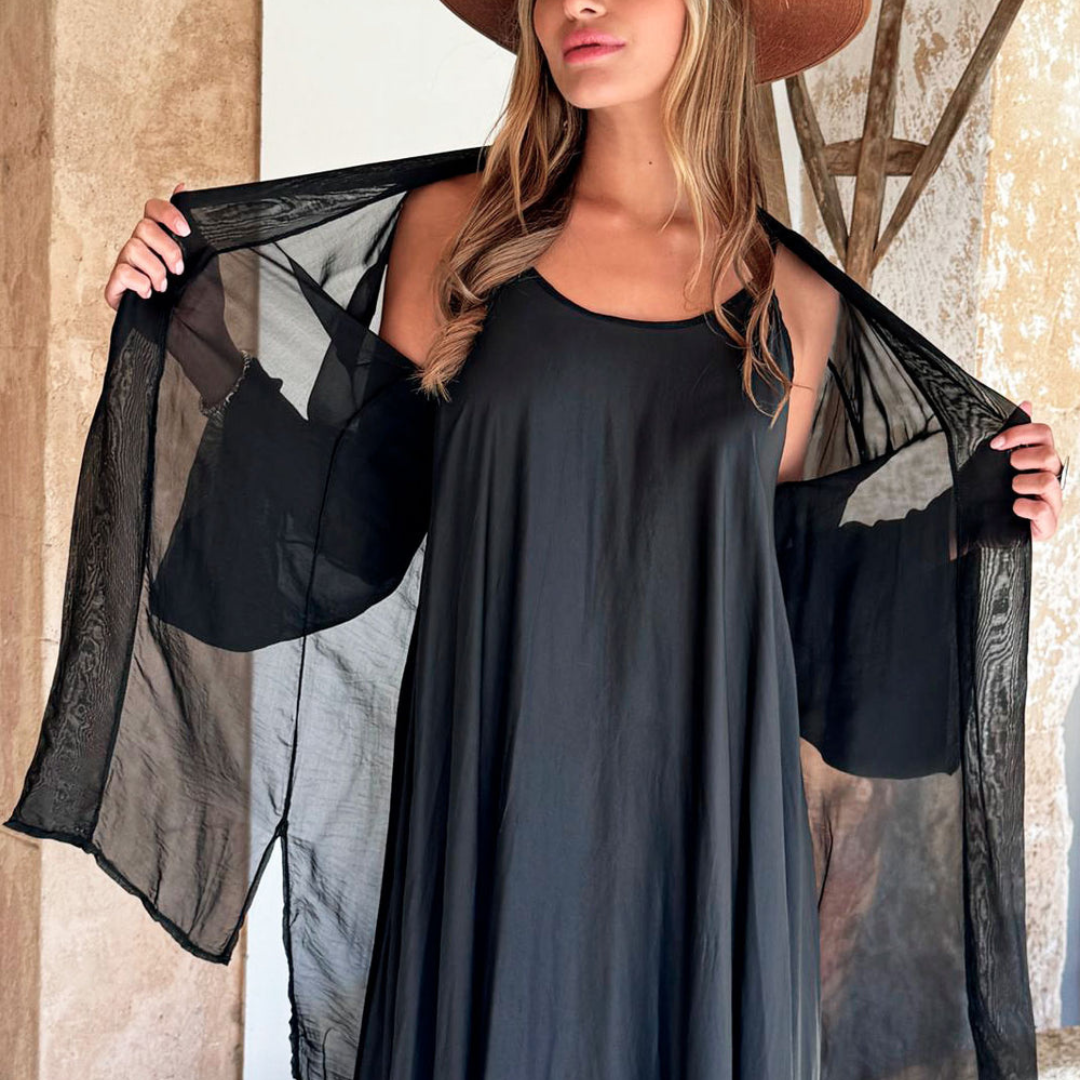 SILK Kimono - feinste Viskose und Seide