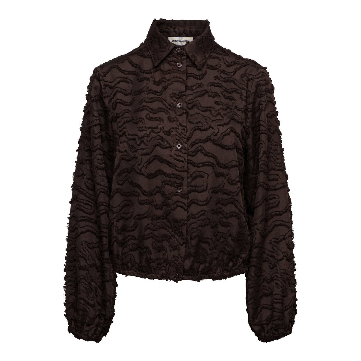 &Co Woman dunkelbraune Bluse mit Struktur Muster