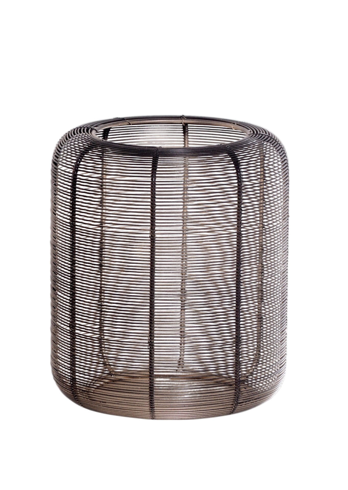 Windlicht - Draht schwarz/gold 26 x 31 cm