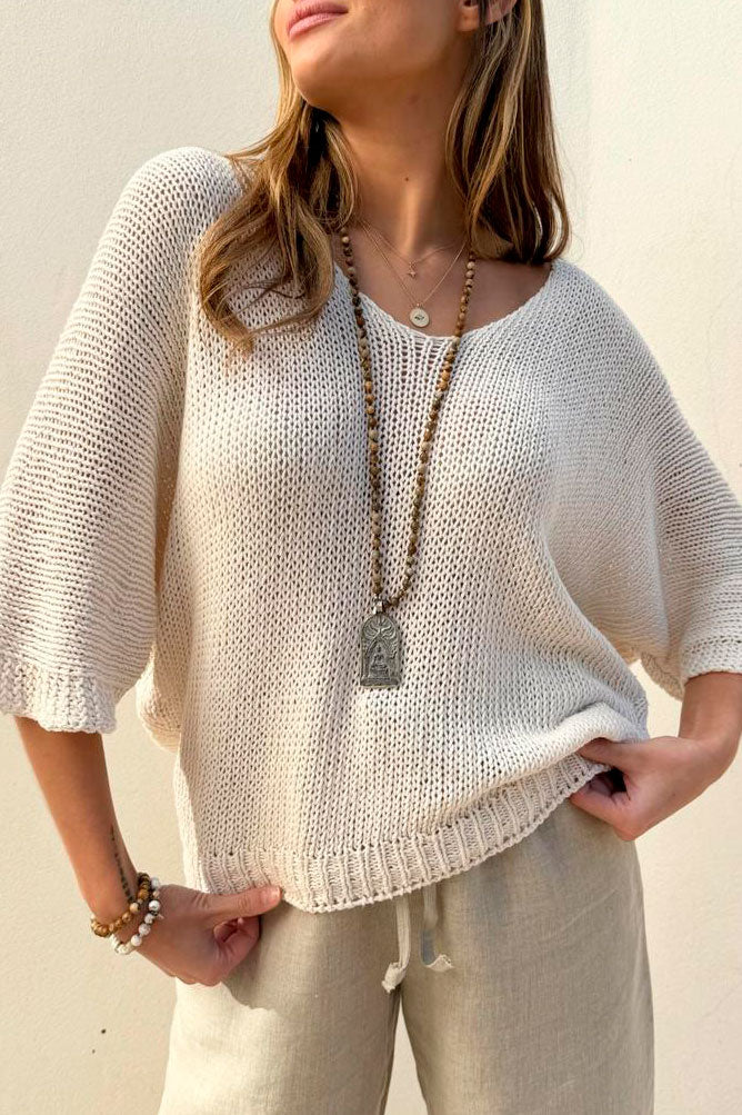 BYPIAS Baumwollpullover DEJA Beige