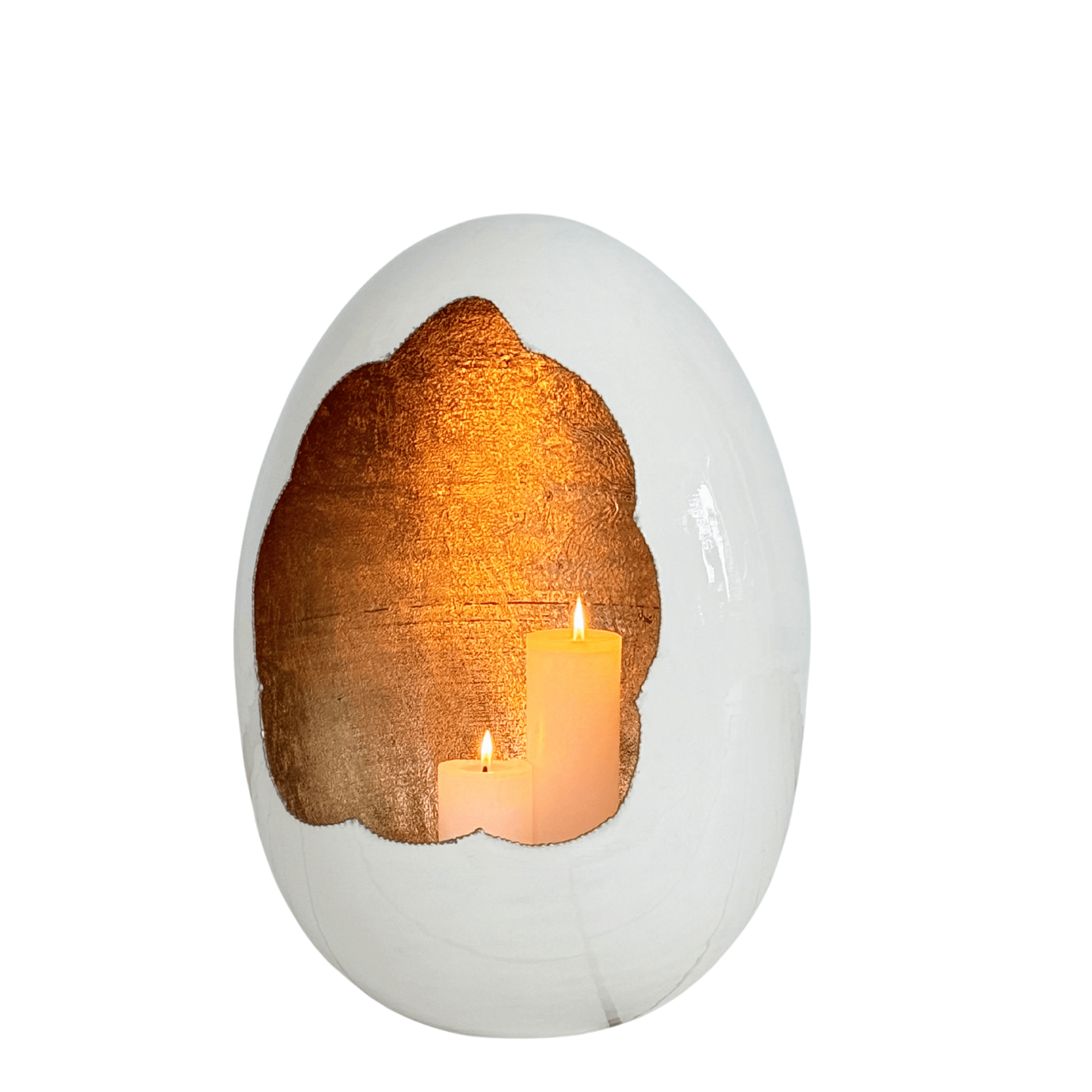 Cor Mulder Deko-Ei Warmweiß/Gold – skulpturales Designobjekt