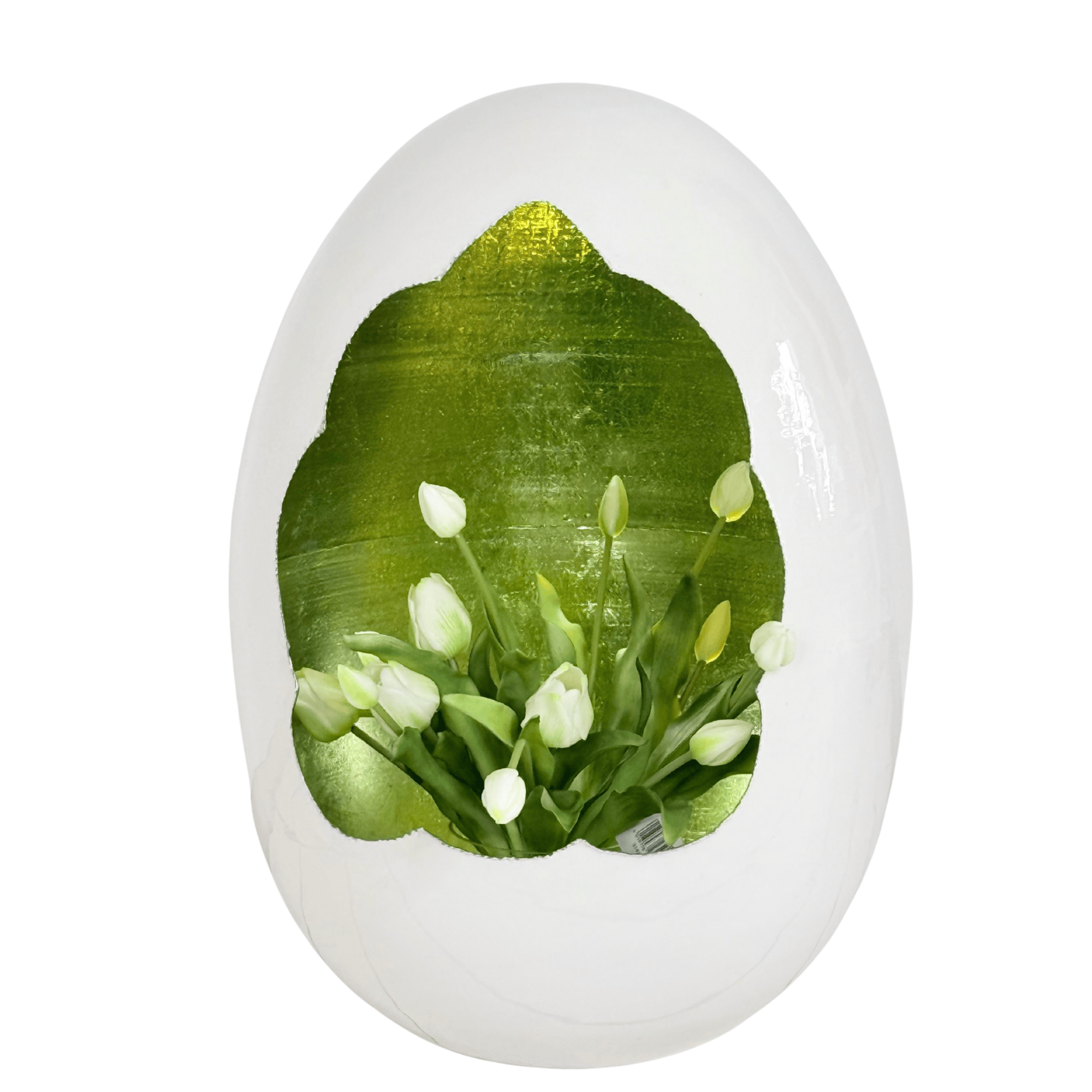 Cor Mulder Deko-Ei Weiß/Grün – modernes Designobjekt