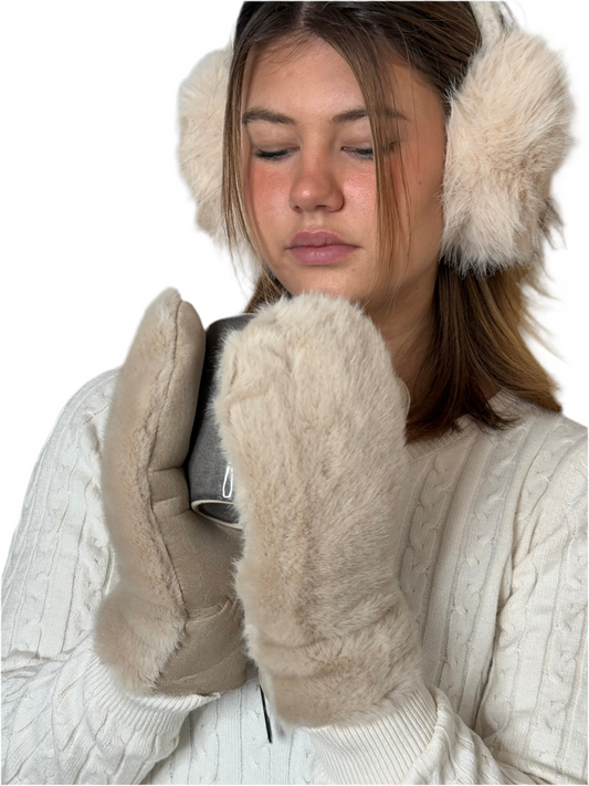 MITTEN ZOE Fäustlinge Kunstpelz beige