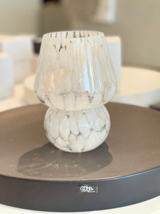 HALIM Vase - Weiß/Glas