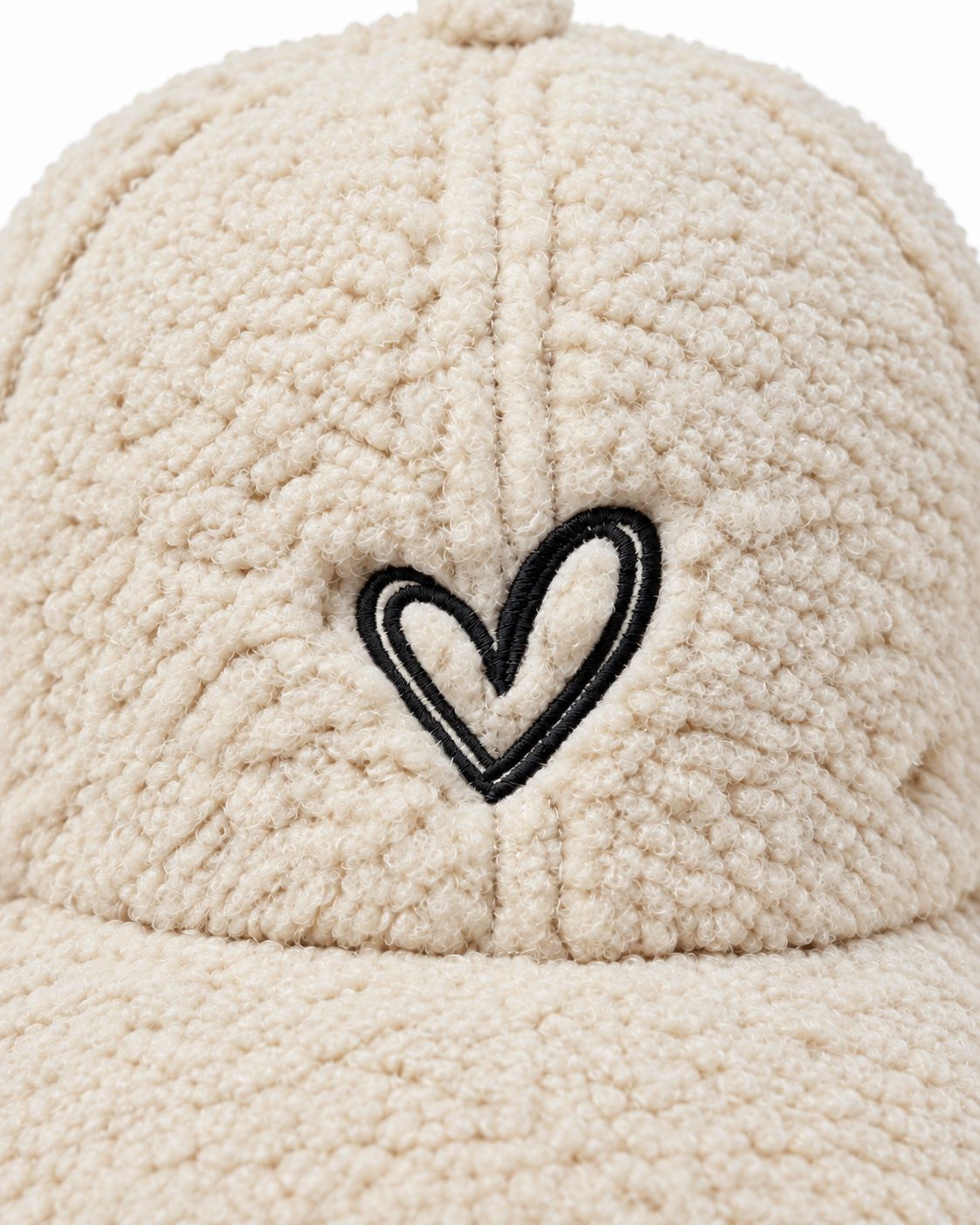Teddy Baseball Cap Damen mit Herzstickerei