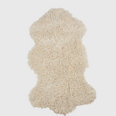 CURLY Kunstfell in Lammfelloptik 50 × 90 cm – Off-White