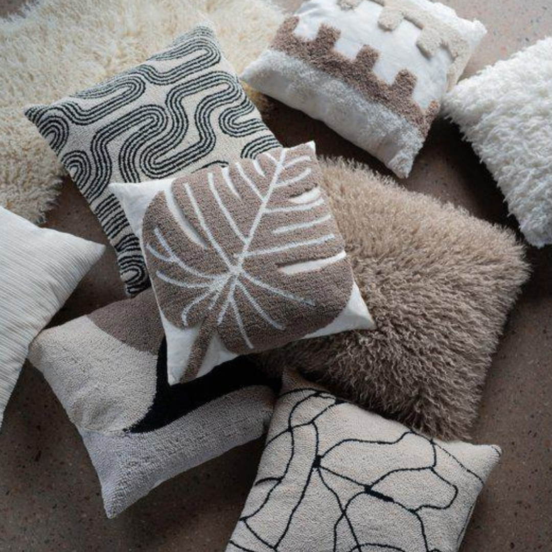 CURLY - coussin - imitation peau de mouton - sable 50x50 cm