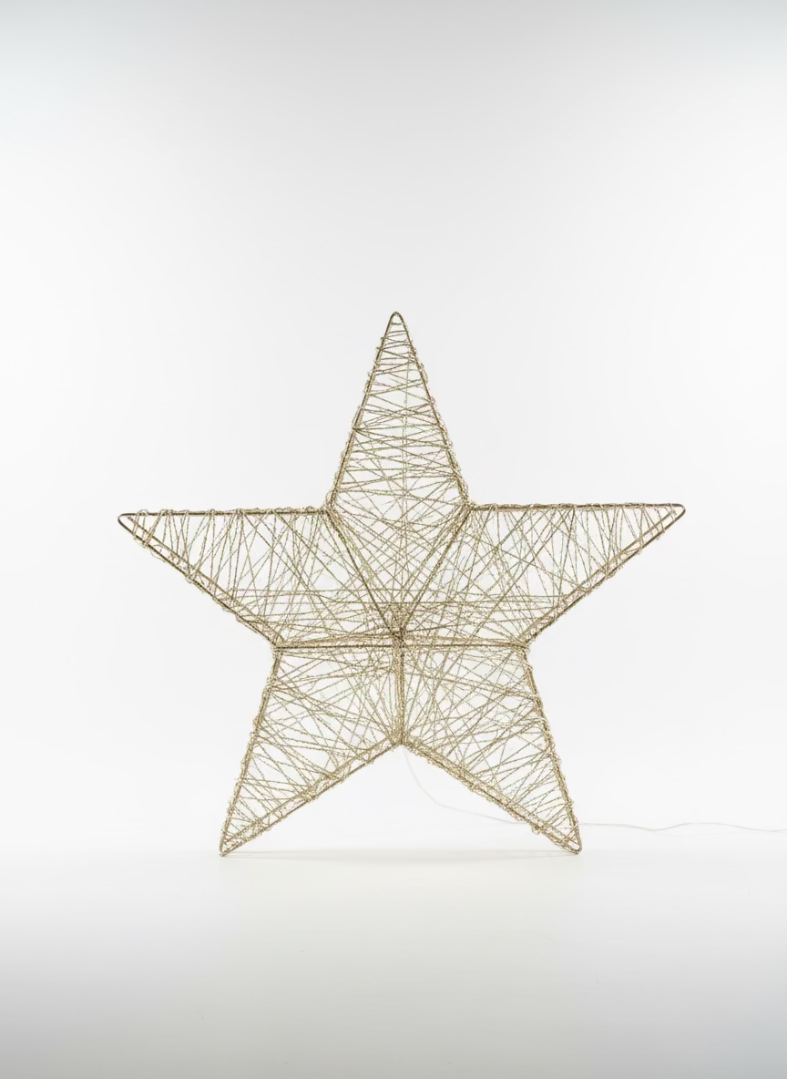 LED-Stern zum Stellen | 60 cm | 720 LEDs warmweiß | golden Twist | mit Timer