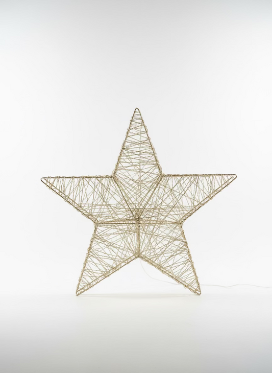 LED-Stern zum Stellen | 60 cm | 720 LEDs warmweiß | golden Twist | mit Timer