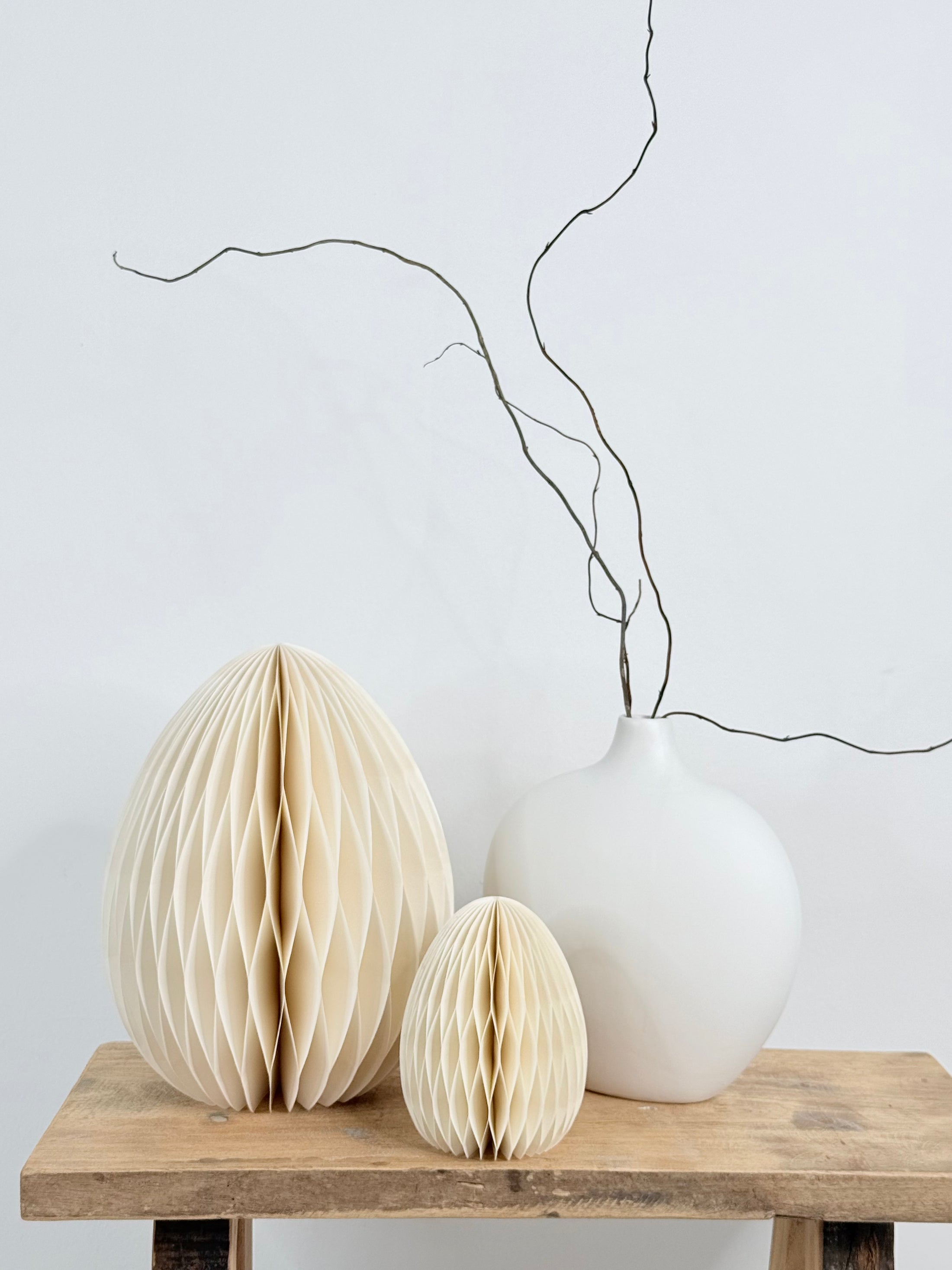 Papier-Ei Honeycombs - Weiß | diverse Größen Osterdeko