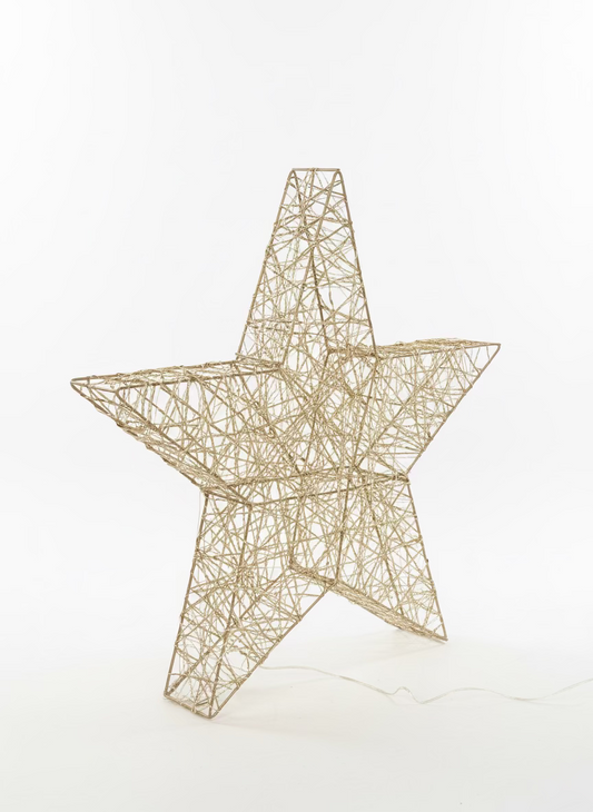 LED-Stern zum Stellen | 60 cm | 720 LEDs warmweiß | golden Twist | mit Timer