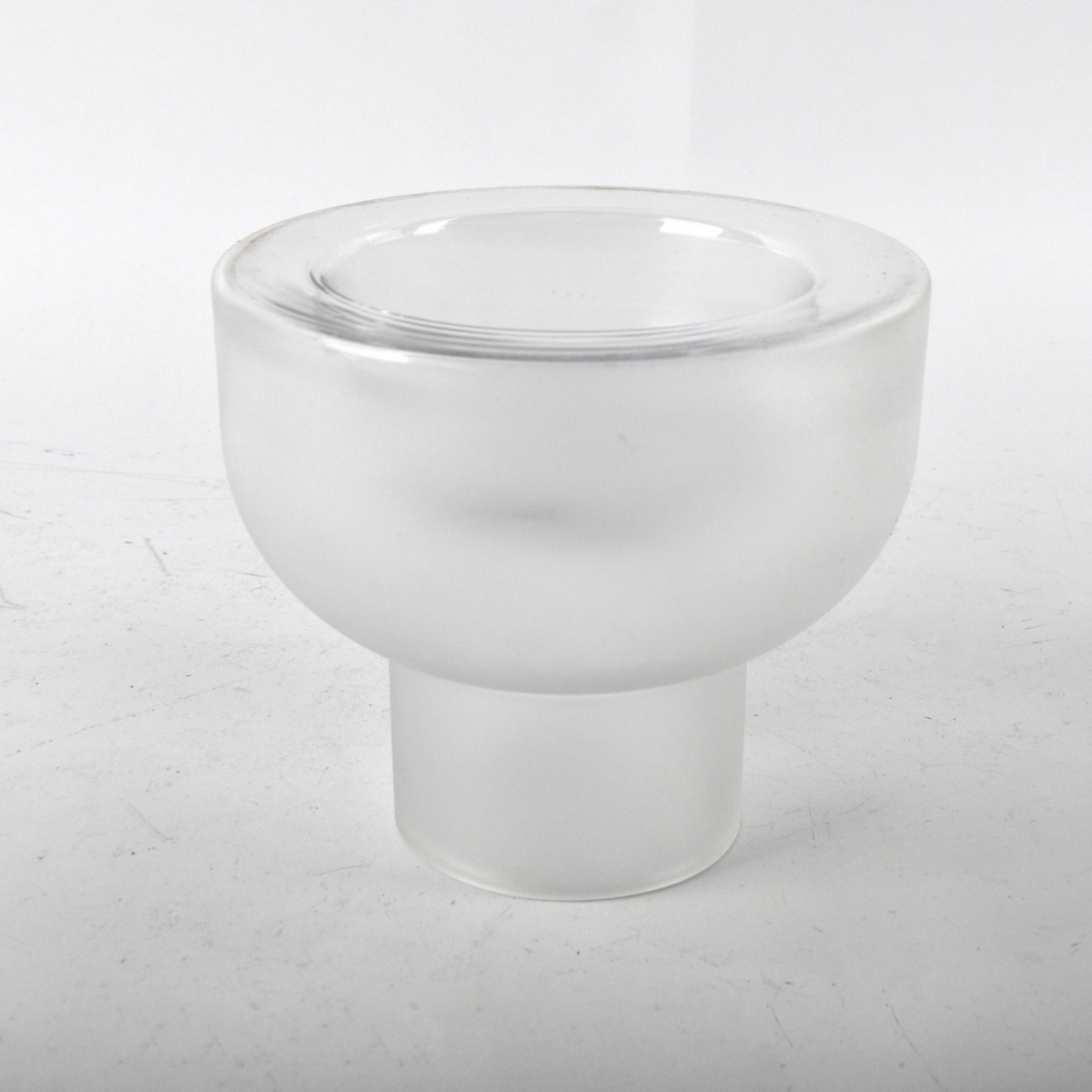 Glasschale mit Fuß Weiß aus satiniertem Glas – Vase & Dekoschale – Ein Stück vom Glück