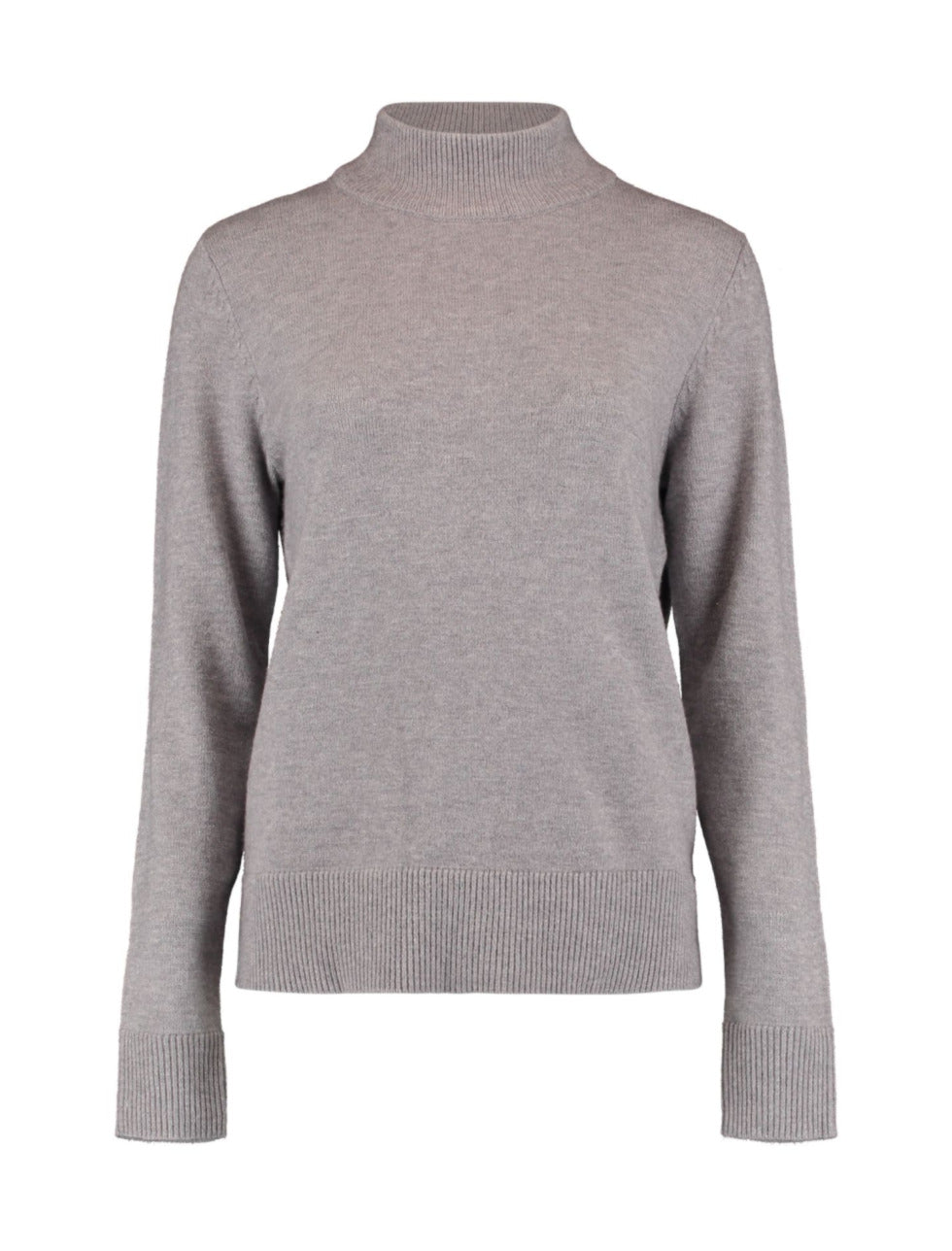 MONA Stehkragen-Pullover grau