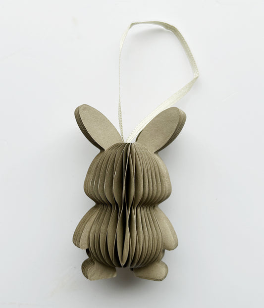 Papier-Hase Honeycomb zum Hängen | 7 cm - Taupe