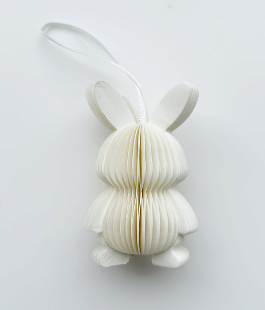 Papier-Hase Honeycomb zum Hängen | 7 cm - Weiß