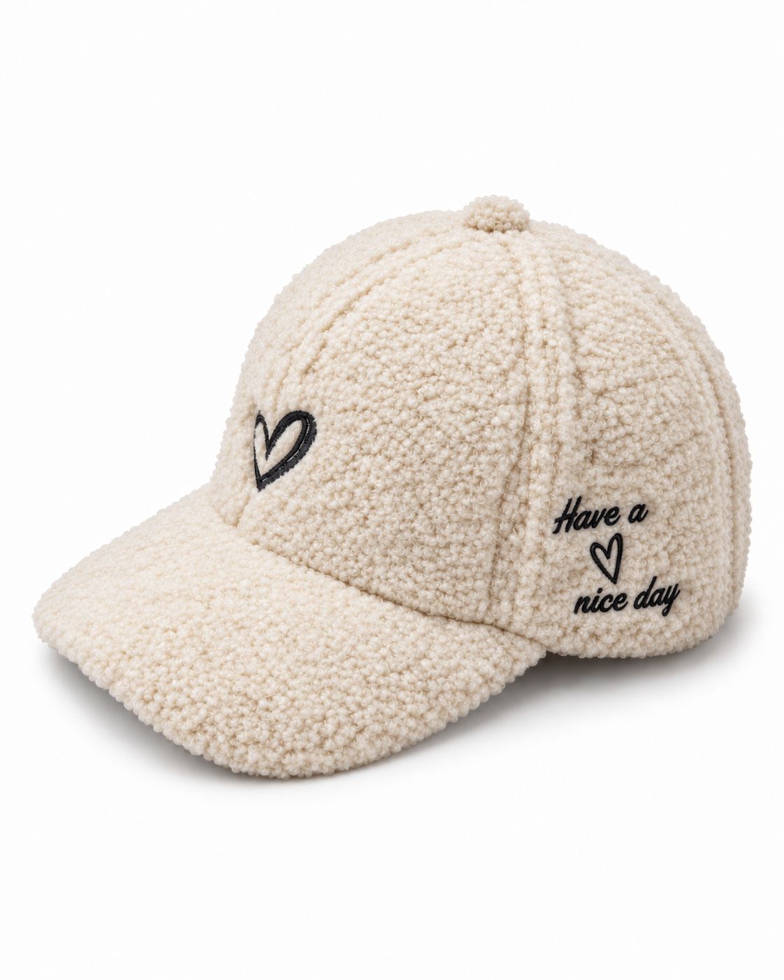 Teddy Baseball Cap Damen mit Herzstickerei