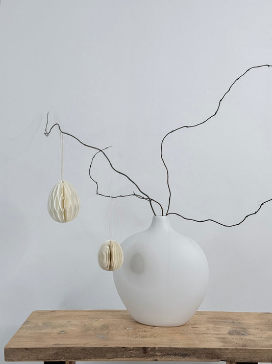 Papier-Ei Honeycombs zum Hängen - weiß | 10 cm