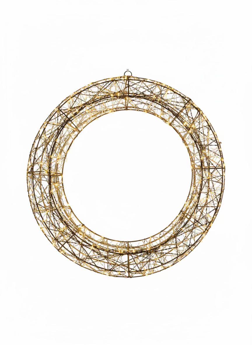 LED-Kranz Ø 50cm - gold - mit Timer