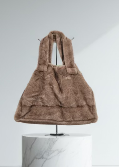 MEGA Felltasche XXL hellbraun Kunstfell