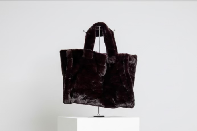MEGA Felltasche XXL bordeaux Kunstfell