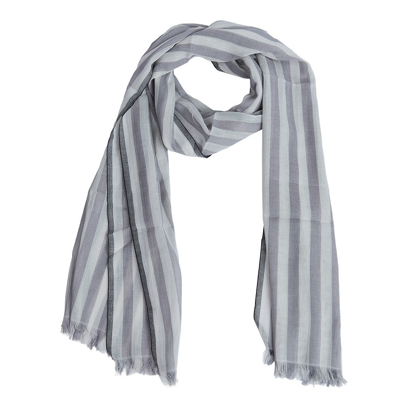 Écharpe The Moshi ISLA – écharpe en coton blanc gris à rayures