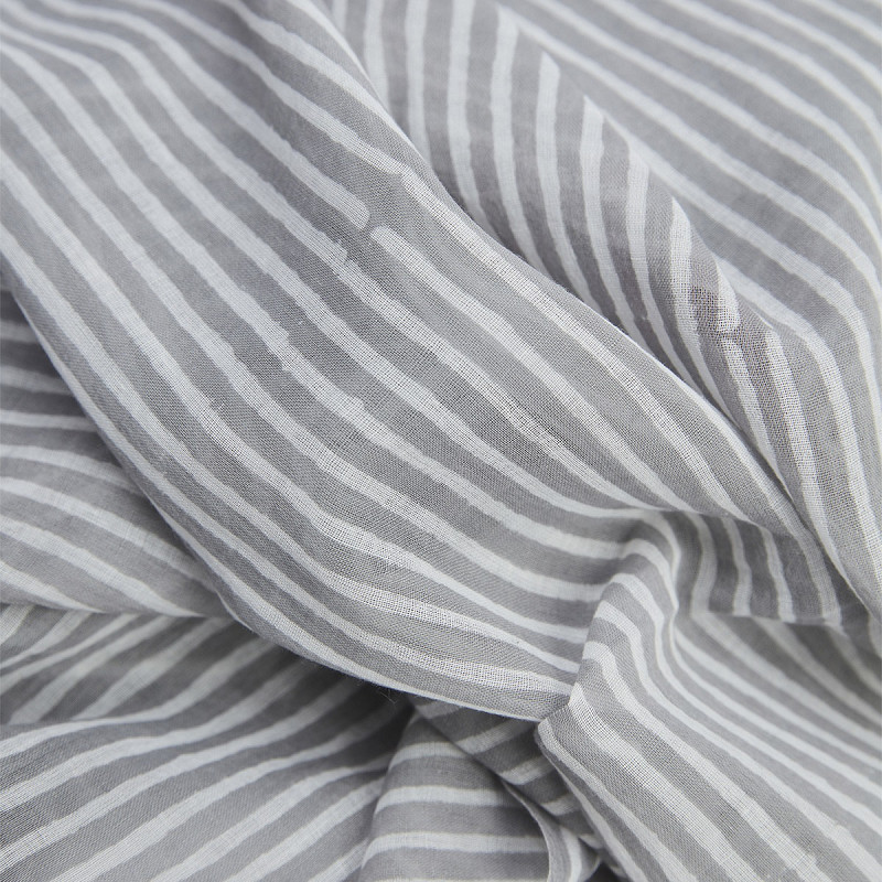 Écharpe The Moshi LOVIS – écharpe en coton blanc gris à fines rayures