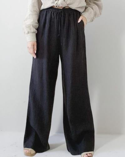 SAINT TROPEZ Leinenhose – schwarz – EXTRA Längen | BYPIAS