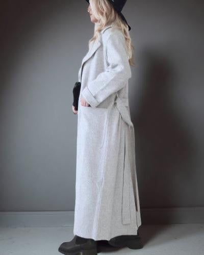 FLOWY SLIT wool coat
