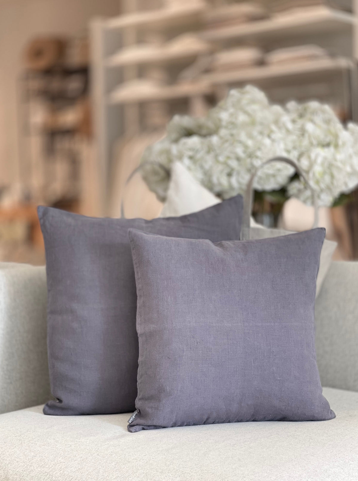 MONACO Pillowcase 100% Linen - Blue Grey