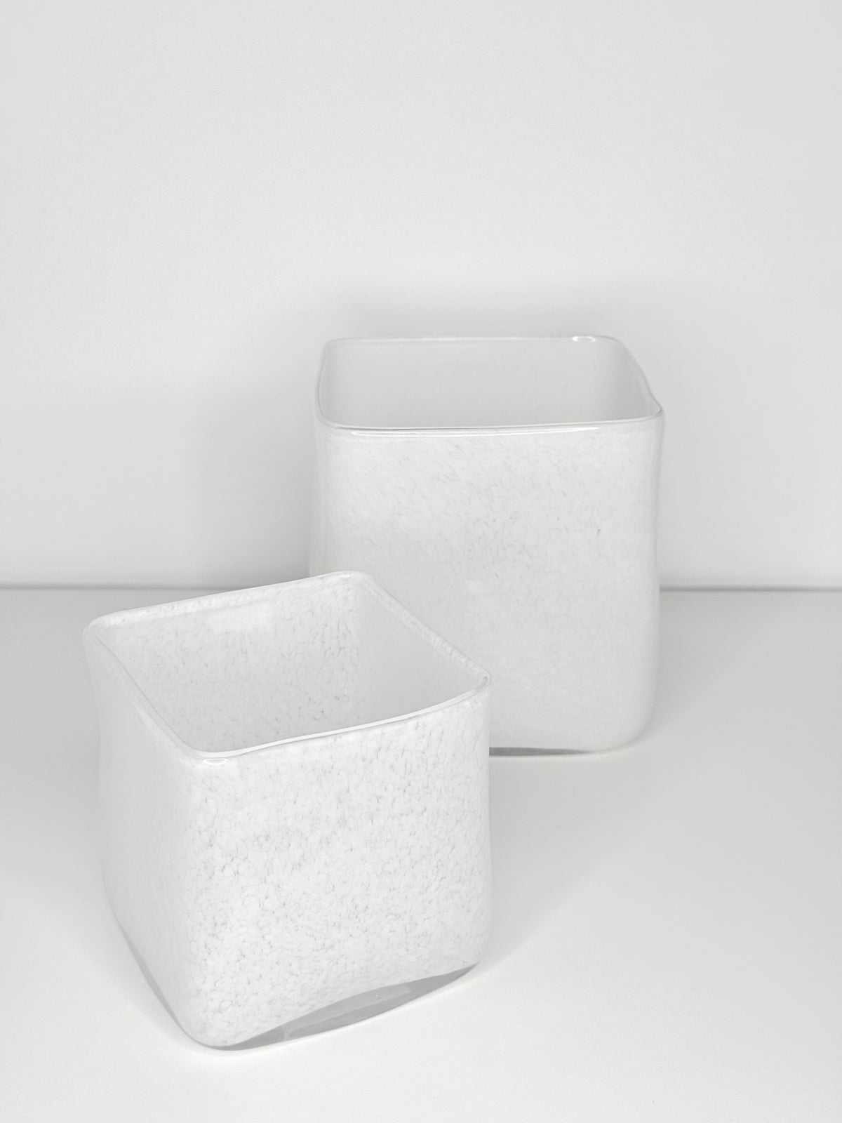 SQUARE Glass Vase Decoration - white