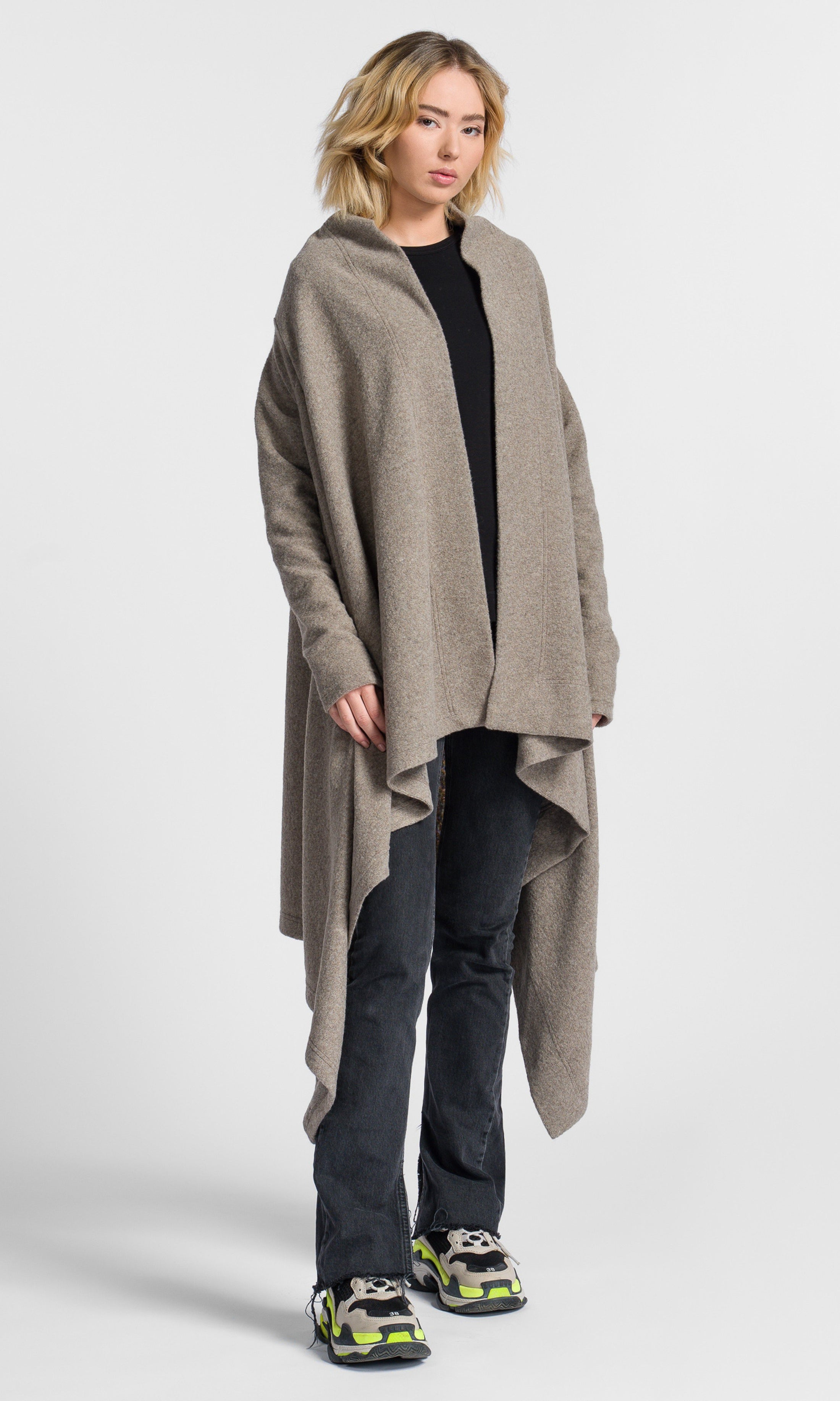 FLORENCE - asymmetrischer langer Cardigan - 100% Wolle