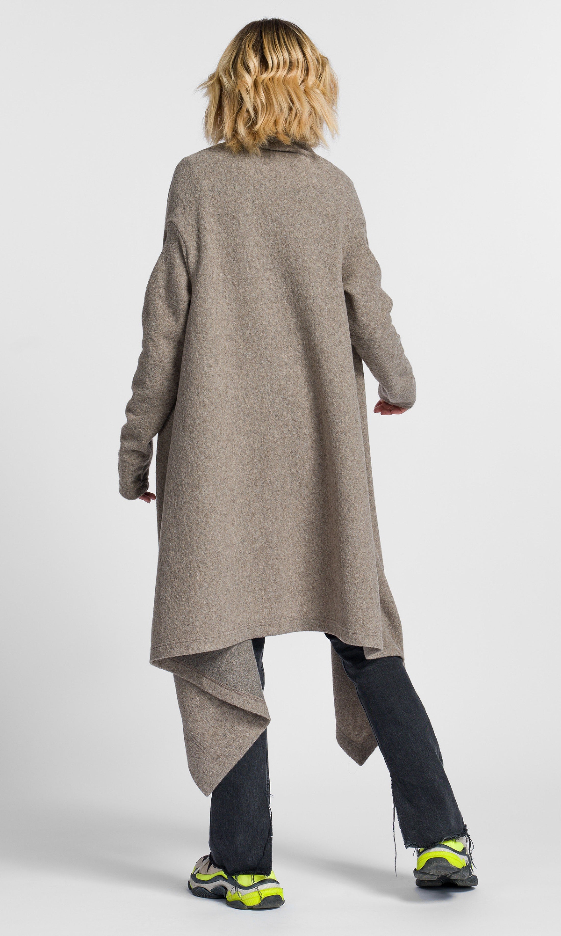 FLORENCE - asymmetrischer langer Cardigan - 100% Wolle