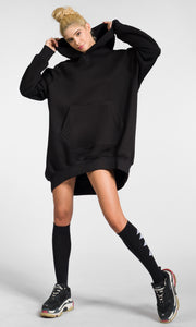 NEW YORK - Long Hoodie mit überschnittenen Schultern - Baumwolle / Polyester - Fleece
