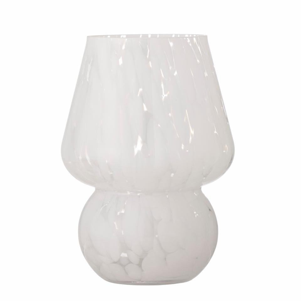 HALIM Vase - Weiß/Glas