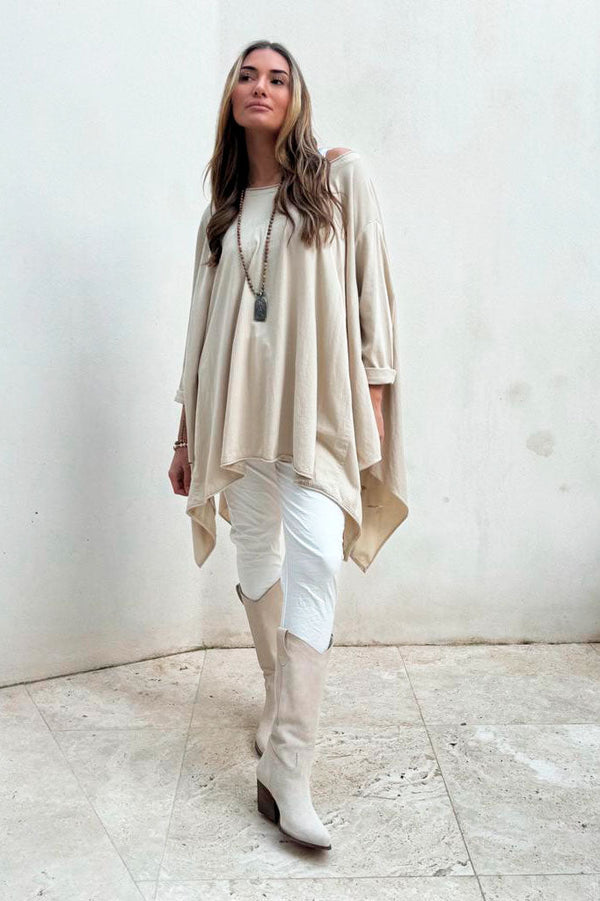 MILLER - Poncho-Bluse aus Baumwolle - beige